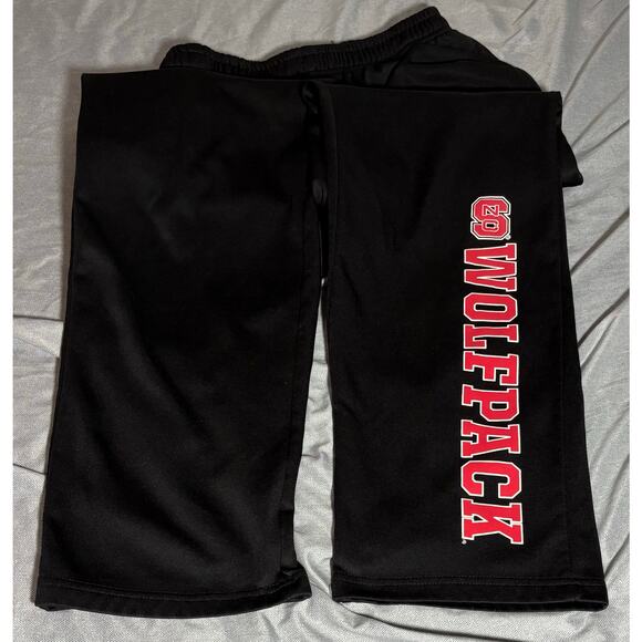 North Carolina NC State Wolfpack NCAA Black Sweatpants Sz L - Picture 1 of 9